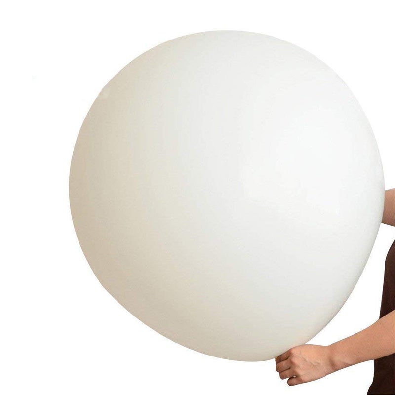 BESSEEK Giant Balloons 36 Inch Large balloon Latex White Balloon (Premium Helium Quality), for Birthdays Wedding Party Festivals Photo Shoot New Year Christmas Event Decorations, 6 PCS - Image 1